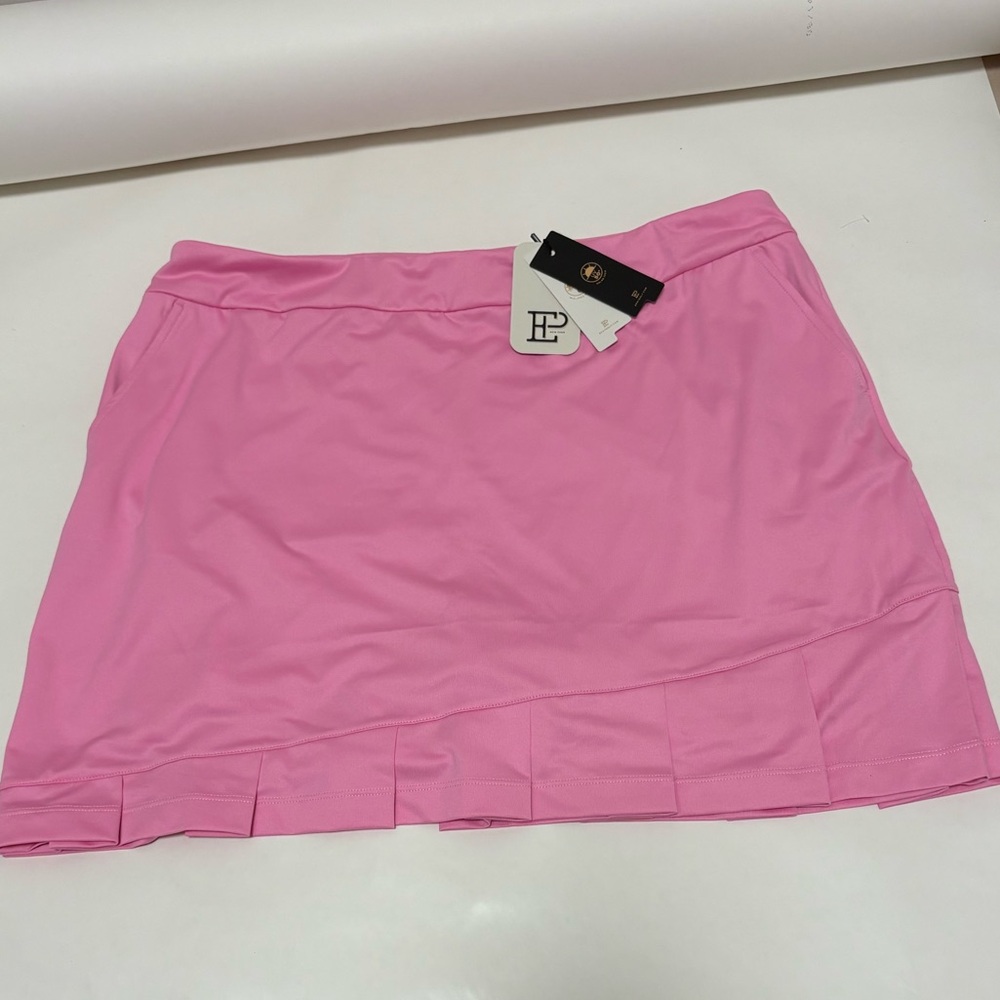 NWT EP NY Golf Pink Skirt Skort Box pleats Pockets Tennis Pickleball Sz XL
